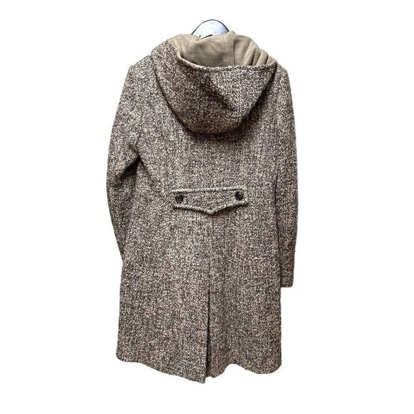 🌟70% OFF🌟NEW 🌟DKNY Brown Wool Coat with Hoody - Picture 2 of 3